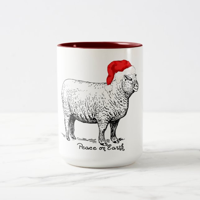 Peace Sheep Two-Tone Coffee Mug (Center)