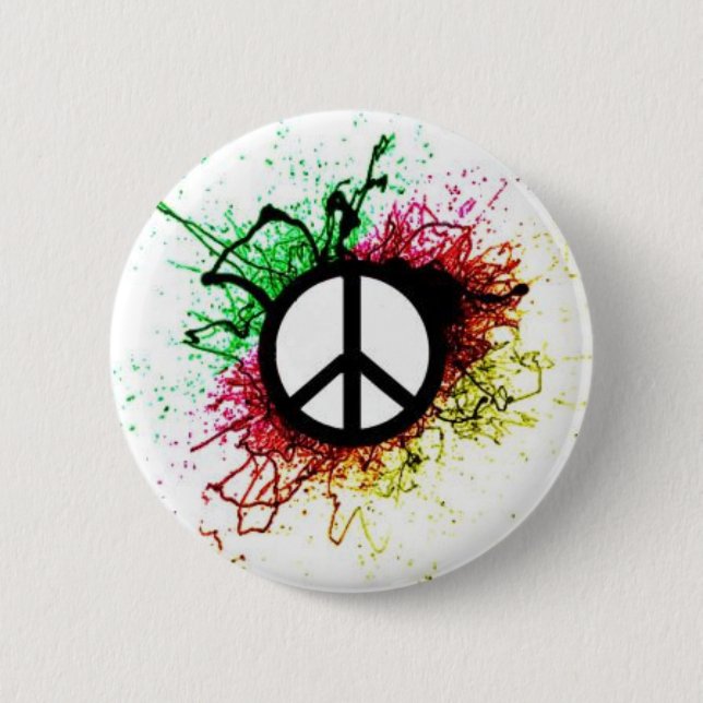 peace sign 1 6 cm round badge (Front)