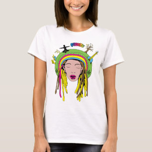 Peace Sign ~ 60s Hippie Girl Tie Dye T-Shirt