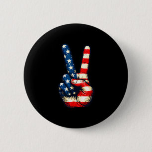 Peace sign 60's vintage 4th of july 70's hippie 6 cm round badge