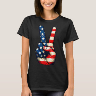 Peace sign 60's vintage 4th of july 70's hippie T-Shirt
