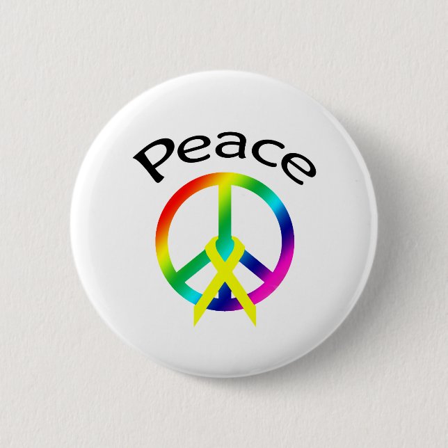 peace sign 6 cm round badge (Front)