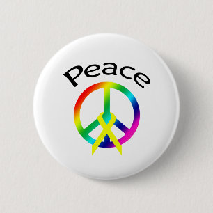 peace sign 6 cm round badge
