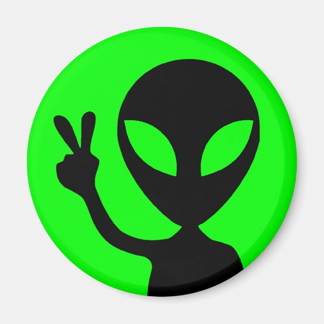 Peace Sign Alien Magnet (Front)