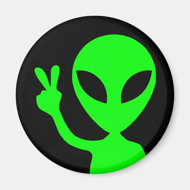 Peace Sign Alien Magnet (Front)