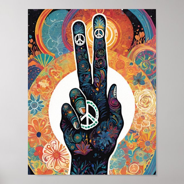 Peace Sign Among Flowers: Good Vibes Only (Front)