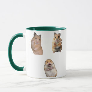 Peace sign and Screaming Hamster Meme Funny Mug