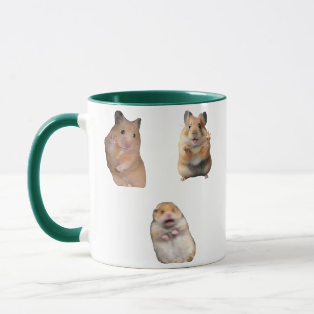 Peace sign and Screaming Hamster Meme Funny Mug (Left)