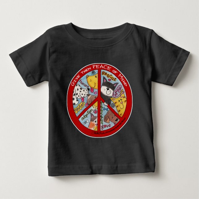 Peace Sign-Animal Protection Baby T-Shirt (Front)