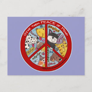 Peace Sign-Animal Protection Postcard
