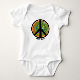 Peace sign baby infant one piece gift bodysuit