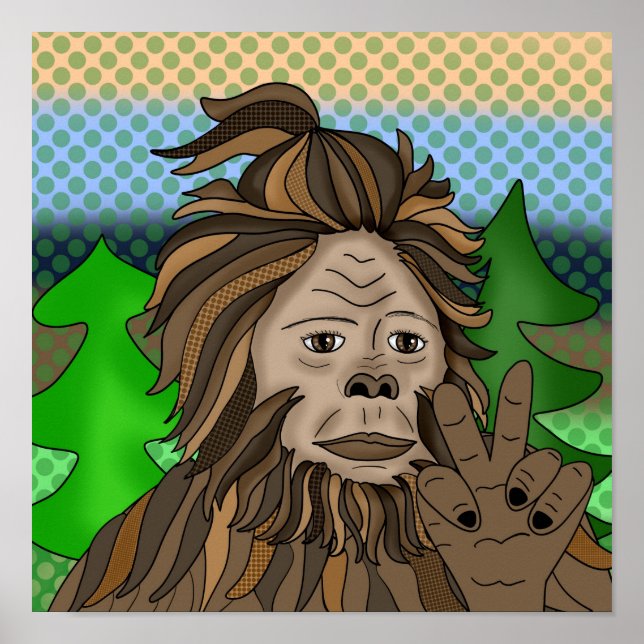 Peace Sign Bigfoot Sasquatch   (Front)