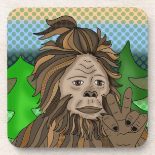 Peace Sign Bigfoot Sasquatch  Coaster