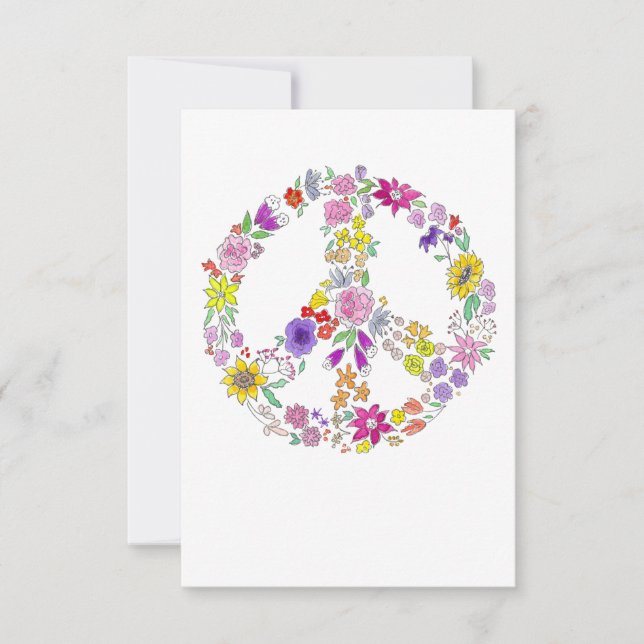 Peace Sign Blank inside Thank You Card (Front)