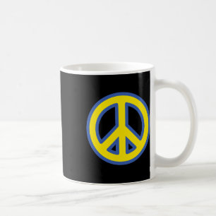 Peace Sign - Blue And Yellow Ukrainian Flag Solida Coffee Mug