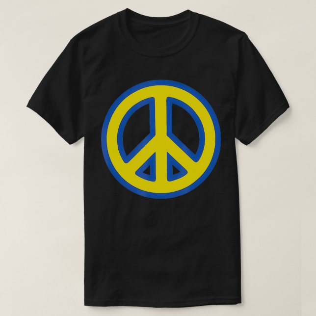 PEACE SIGN  Blue & yellow Ukrainian  Solidarity Uk T-Shirt (Design Front)