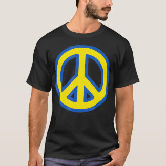 PEACE SIGN  Blue & yellow Ukrainian  Solidarity Uk T-Shirt