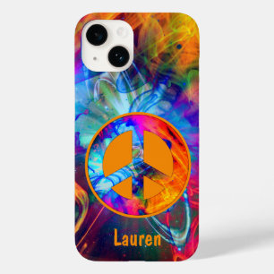 Peace Sign Bold Colours and Dramatic Light Streaks Case-Mate iPhone 14 Case