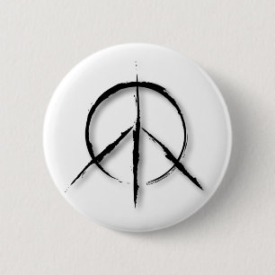 Peace Sign Brushed-1 6 Cm Round Badge