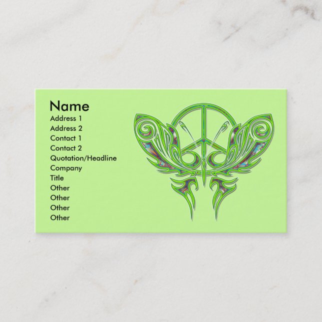 PEACE SIGN BUTTERFLY BUSINESS CARDS (Front)