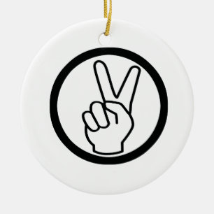 Peace Sign Ceramic Ornament