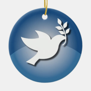 Peace Sign Ceramic Ornament