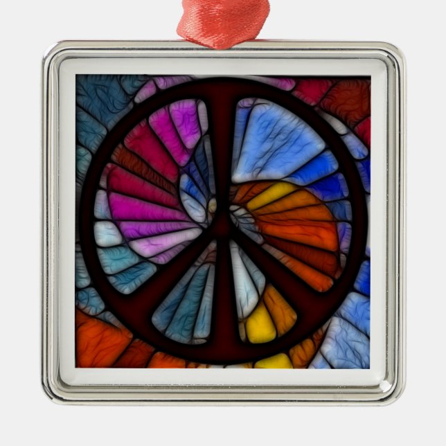 Peace Sign Christmas Ornament (Front)