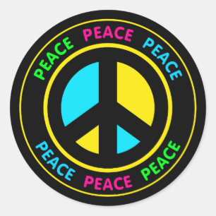 PEACE SIGN CLASSIC ROUND STICKER