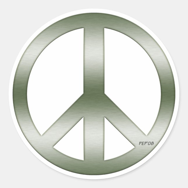 Peace Sign Classic Round Sticker (Front)