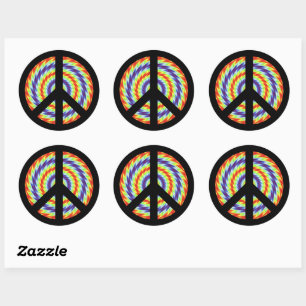 Peace Sign Classic Round Stickers