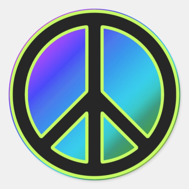  Peace Sign Classic Round Stickers (Front)