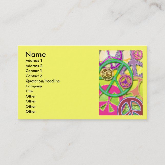PEACE SIGN COLLAGE BUSINESS CARDS (Front)