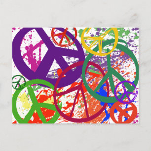 PEACE SIGN COLLAGE POSTCARD