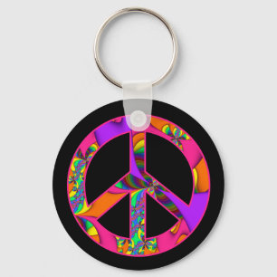 Peace Sign Colour Me Bright Keychain