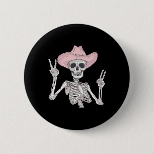 Peace Sign Cowboy Hat Western Mexican Halloween 6 Cm Round Badge