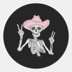 Peace Sign Cowboy Hat Western Mexican Halloween Classic Round Sticker