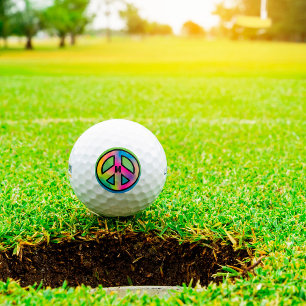 Peace Sign Custom Initial Golf Balls