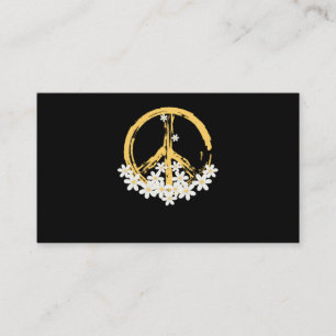 Peace Sign Daisy Hippie Gardening Business Card