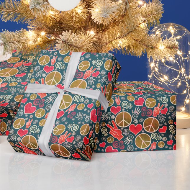 Peace Sign Design Wrapping Paper (Holidays)