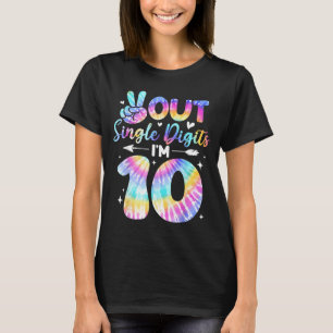 Peace Sign Double Digits 10th Birthday For Girls B T-Shirt
