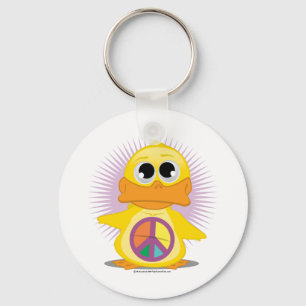 Peace Sign Duck Key Ring