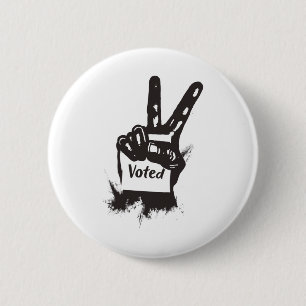 Peace Sign Election I Voted Harris WAlzheimer Trum 6 Cm Round Badge