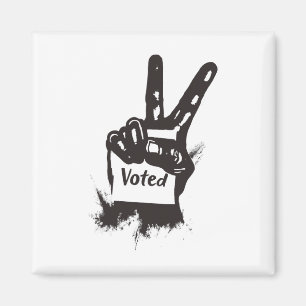 Peace Sign Election I Voted Harris WAlzheimer Trum Magnet