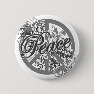 Peace Sign Filigree Art 6 Cm Round Badge