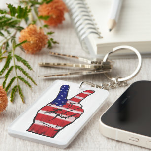 Peace Sign Flag Colours Key Ring