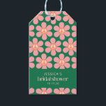 Peace Sign Flower Green Pink Custom Bridal Shower Gift Tags<br><div class="desc">Retro Hippie Peace Sign Flower Green and Pink Custom Bridal Shower Gift Tags</div>