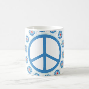 Peace Sign Flowers Coffee Mug
