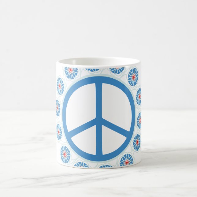 Peace Sign Flowers Coffee Mug (Center)