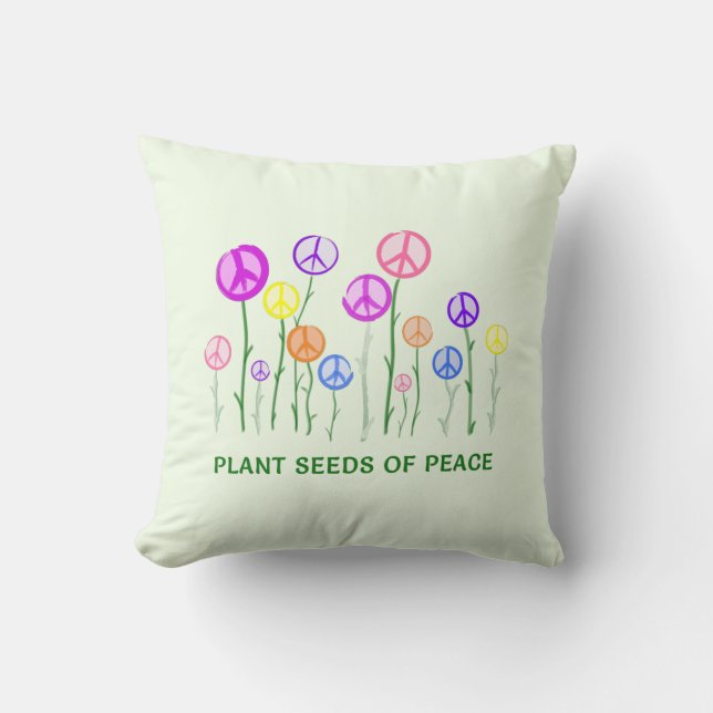 Peace Sign Flowers Cushion (Front)