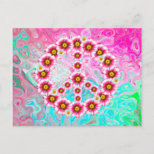 Peace Sign Flowers Postcard